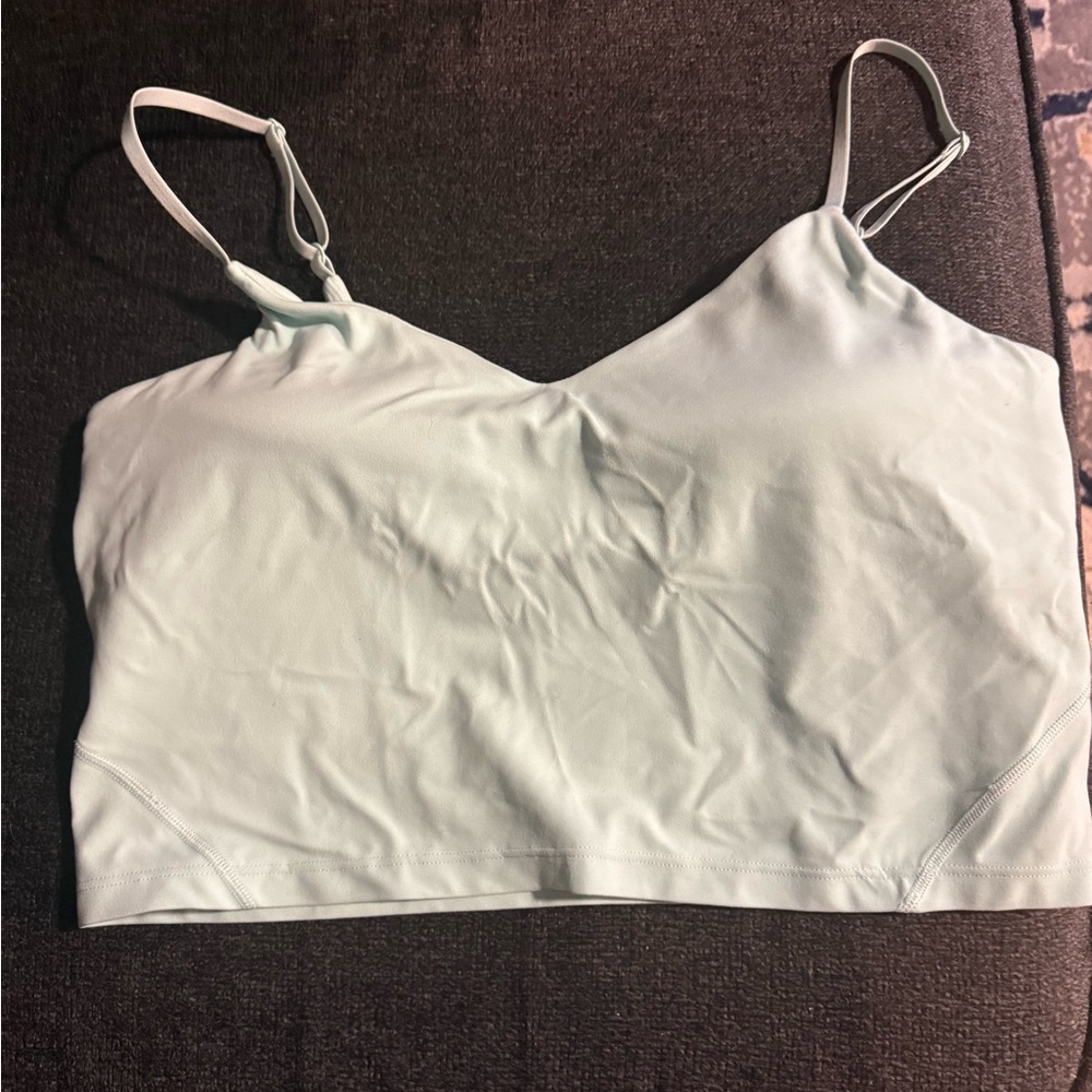 Light Blue Spaghetti Strap Crop Top